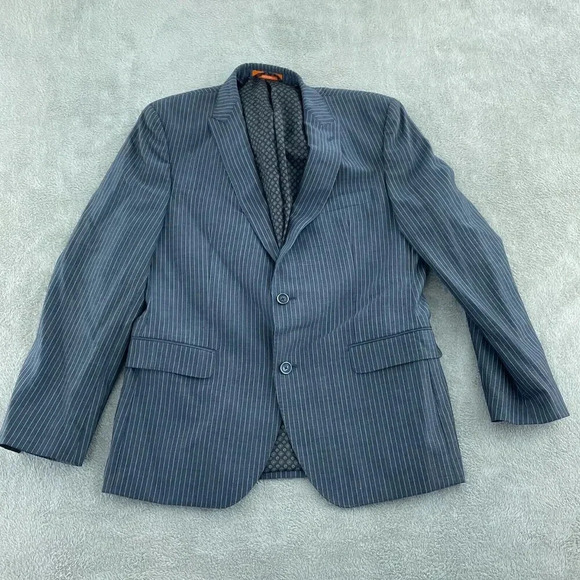 Tallia Mens Pinstriped Wool Blend Blazer Jacket 40R 4427 - Picture 1 of 11